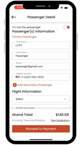 Add Passenger Detail Page