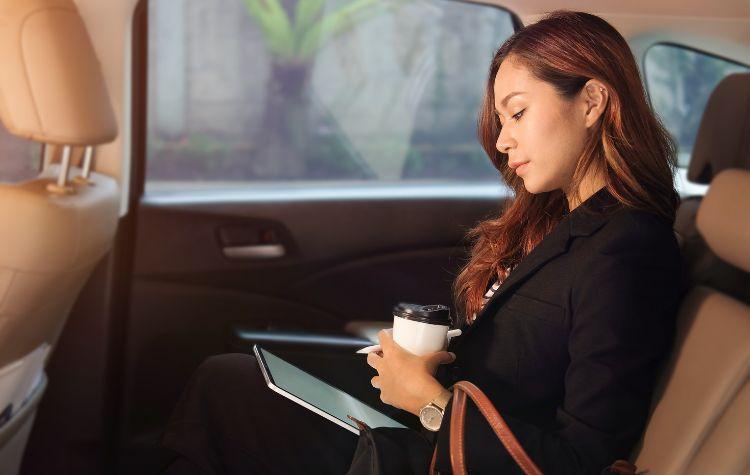 Businesswoman in a car