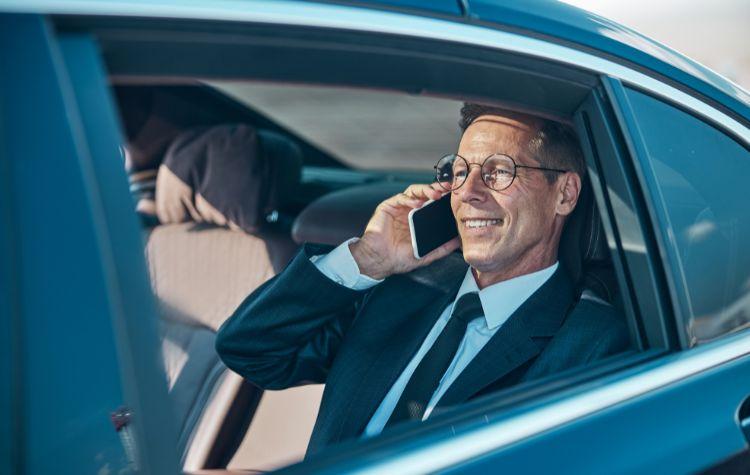 Man in his black car airport transfer