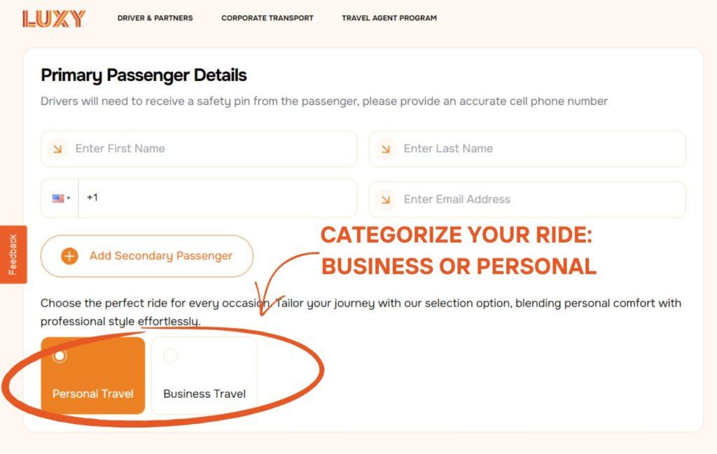 Categorize your ride: Business or Personal