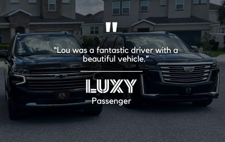 Image provided by Lou Goby. Lou was a fantastic driver with a beautiful vehicle.”- LUXY Passenger