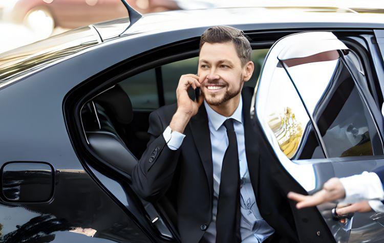 Man getting out of a car