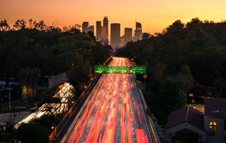 Traffic in downtown LA