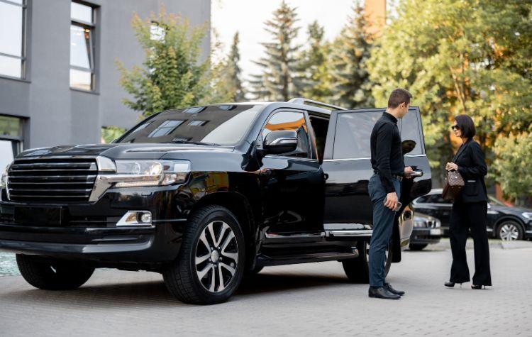 Woman headed into her private airport transfer